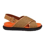 Raffia Flade Sandaler Sommerstil