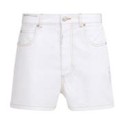 Denim shorts med blomstret lap