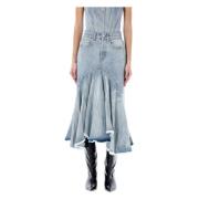 Denim Midi Nederdel