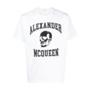 Skull Logo Print T-shirt Hvid