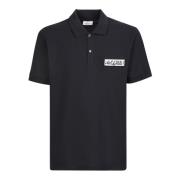 Sort Logo Patch Polo Skjorte