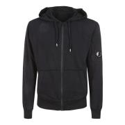 Sort Zip-Through Hoodie med Cappuccio Design