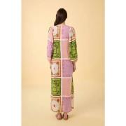 Hæklet Kaftan Blomstret Patchwork Kjole