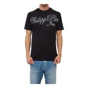 Sort Rund Hals T-shirt