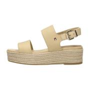 Beige Mid Wedge Espadrilles Sandal