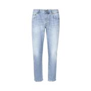 Blå Slim Fit Stretch Bomuld Jeans