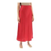 Satin Flared Midi Skirt