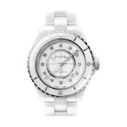 Donna - H5704 - J12 Quartz 33 Mm - Hvid urskive + Diamanter