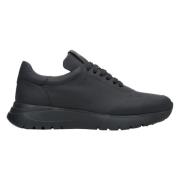 Kvinders Sorte Mat Læder Lav-Top Sneakers ER00113797