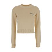 Broderet Logo Crewneck Sweater Beige