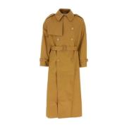 Oversize Kamel Bomuld Trench Coat