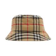 Vintage Check Bucket Hat Beige