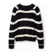 Stribet Strik Rund Hals Sweater