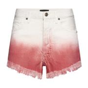 Rød Denim Shorts Rå Denim