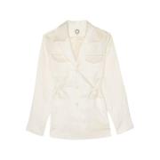 Neva ivory cotton satin jacket