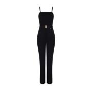 Polyviskose palazzo jumpsuit med bandeau-effekt