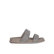 Strass Stropper Flad Sandal