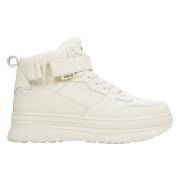 Lyse Beige High-Top Læder Sneakers