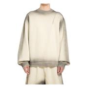 Broderet Logo Sweatshirt Beige Evergreen