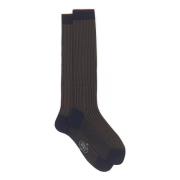 Ocean Blue Twin-Rib Cotton Socks