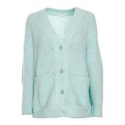 Fluffy Cardigan med V-hals og knapper