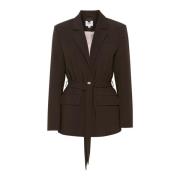 Elegant Blazer Jakke Chokoladebrun