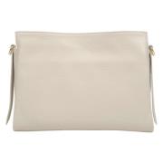 Kvinders Mælke-Beige Crossbody Taske lavet af Premium Italiensk Ægte L...