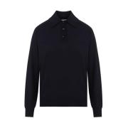 Navy Langærmet Polo