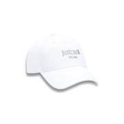 Hvid Bomuld Visor Cap med Elegant Broderi