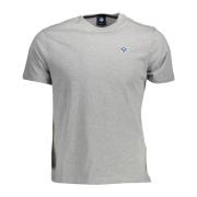 Logo Applique Rund Hals T-Shirt Grå