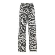 Zebra Mønster Brede Ben Jeans