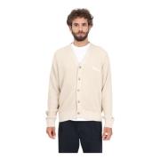 Beige Cardigan med Honeycomb Tekstur