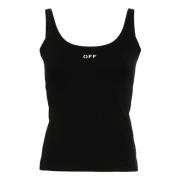 Sort Tank Top med Broderet Logo