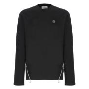 Sort Crewneck Sweatshirt med Hexagon Logo