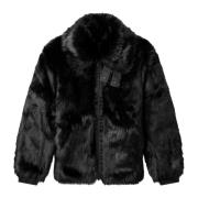 Reversible Faux Fur Coat Black