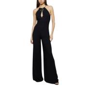 Bredbenet jumpsuit i georgette stof