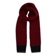 Burgundy Wool Scarf with Contrasting Edge