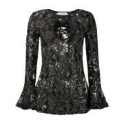 Sort Sequin Blonde Cut-Out Top