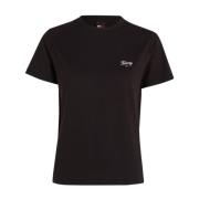 Broderet logo bomuld T-shirt - Sort