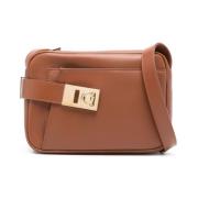 Brun læder crossbody taske Gancini