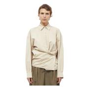 Beige Twisted Cotton Shirt