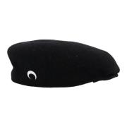 Sort Uld Fransk Beret Hat