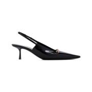 Sort Patent Læder Slingback Pumps