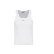 Ribbet bomuld tanktop med logo