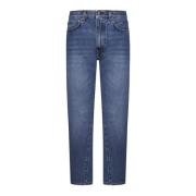 Twisted Seam Straight Leg Denim Jeans