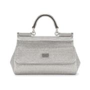 Rhinestone Embellished Silk Taske