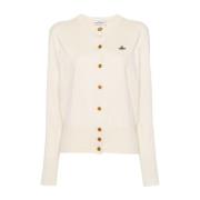 Ivory Strik Cardigan med Orb Logo