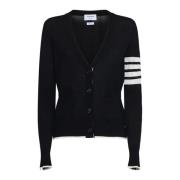 Sort Cardigan Sweater med Striber