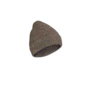 Taupe Yak Beanie Ribbed Strik Unisex