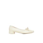 Ivory Læder Ballet Flats